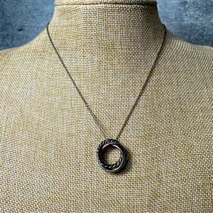 .925 sterling silver trinity style necklace with 3 connected circles